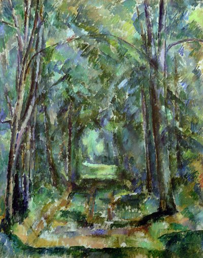 Laan in Chantilly, 1888 door Paul Cézanne